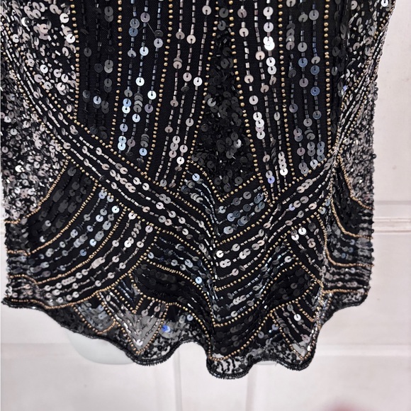 Macys 28th & Park Black Sequined Sheer Top New with all tags - Picture 4 of 12